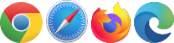 Chrome, Safari, Firefox, Microsoft Edge